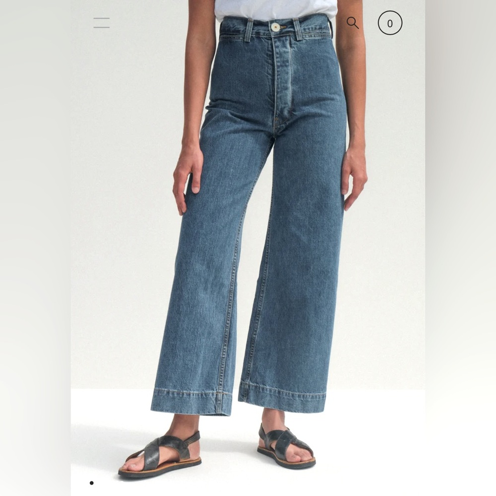 Jesse Kamm Sailor Pants organic Japanese denim. Size 10. High waisted. Wide leg.